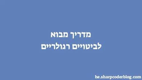 מדריך מבוא לביטויים רגולריים - Thumbnail