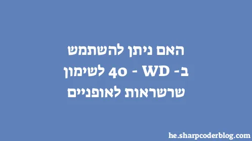 האם ניתן להשתמש ב-WD-40 לשימון שרשראות לאופניים - Thumbnail