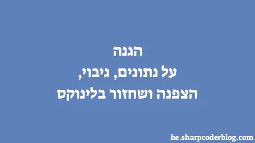 הגנה על נתונים, גיבוי, הצפנה ושחזור בלינוקס - Thumbnail