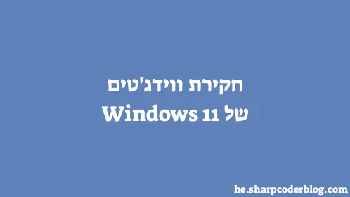 חקירת ווידג'טים של Windows 11 - Thumbnail
