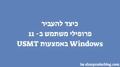 כיצד להעביר פרופילי משתמש ב-Windows 11 באמצעות USMT - Thumbnail