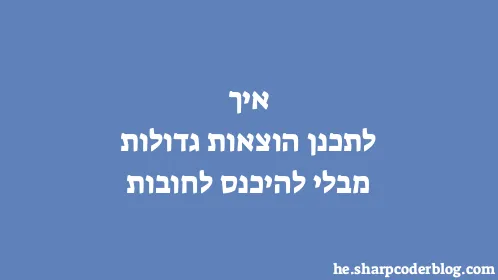 איך לתכנן הוצאות גדולות מבלי להיכנס לחובות - Thumbnail