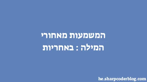 המשמעות מאחורי המילה: באחריות - Thumbnail