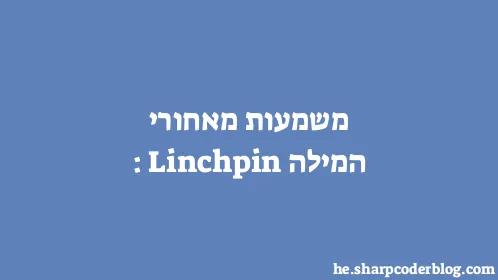 משמעות מאחורי המילה: Linchpin - Thumbnail