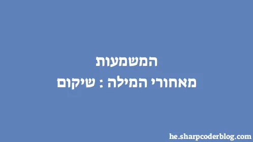 המשמעות מאחורי המילה: שיקום - Thumbnail