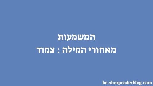 המשמעות מאחורי המילה: צמוד - Thumbnail