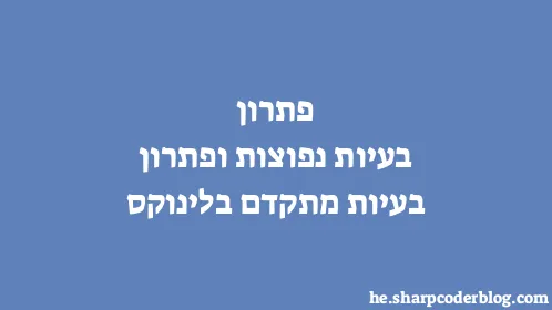 פתרון בעיות נפוצות ופתרון בעיות מתקדם בלינוקס - Thumbnail