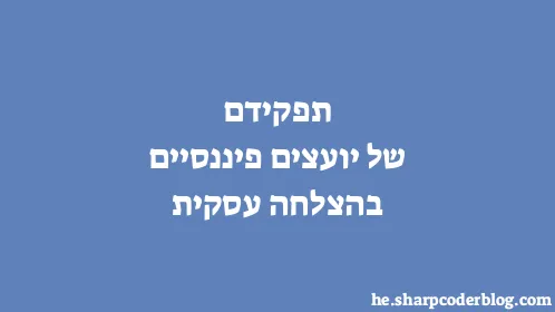 תפקידם של יועצים פיננסיים בהצלחה עסקית - Thumbnail