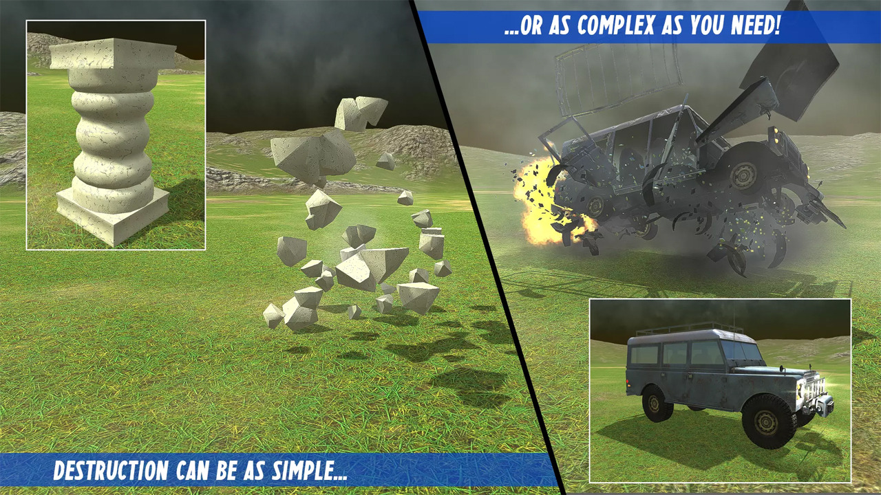 DestroyIt - מערכת הרס - חבילת Unity Asset Store.