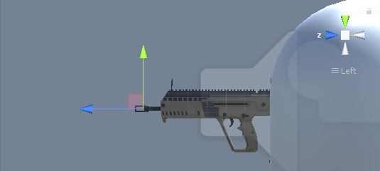 הגדרת אובייקטים של Weapon Fire Point ב-Unity.